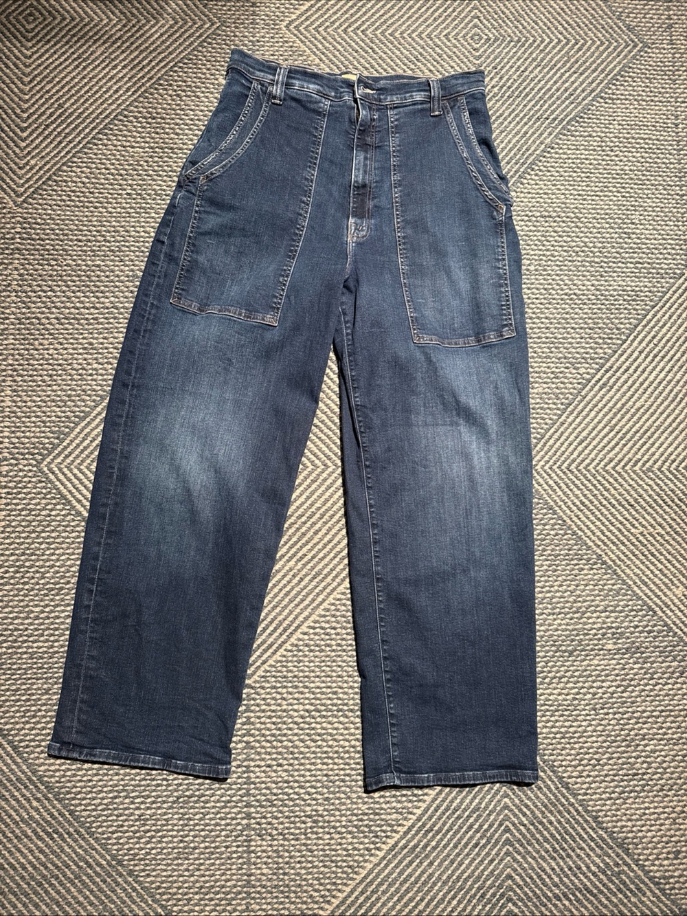 Mother WOMENS SIZE 32 Quartet Dark Denim Wide Leg The Breaker Flood Howdy